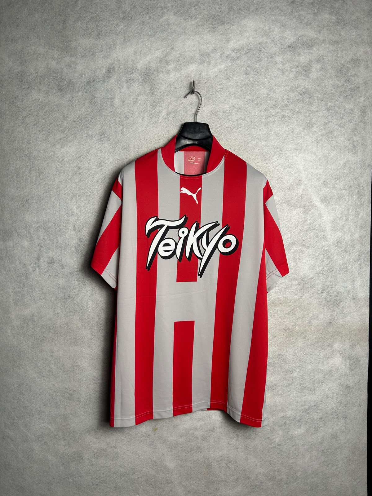 Puma Teikyo Big Logo Red And Grey Strips - XO