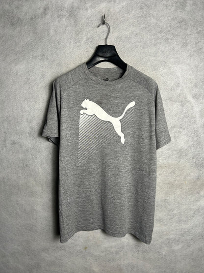 Puma Big Logo Grey Round Neck - Large