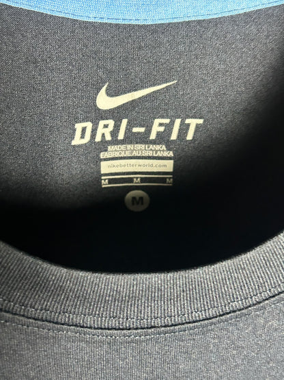 Nike Dri Fit Big Logo Blue Round Neck - Medium