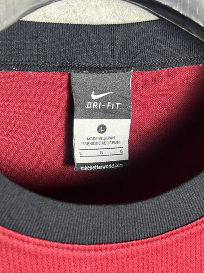 Nike Dri Fit 3 Red Round Neck - Large