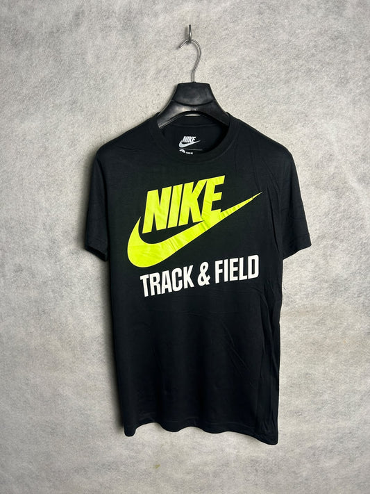 Nike Slim Fit Big Logo Black Round Neck - Large