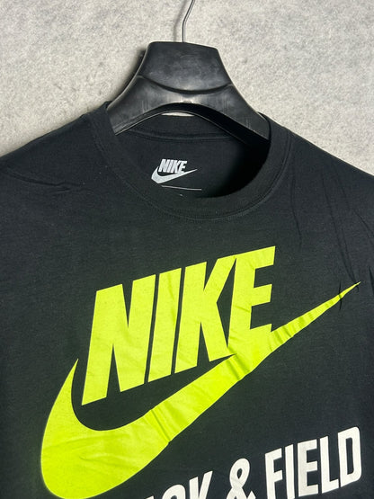 Nike Slim Fit Big Logo Black Round Neck - Large