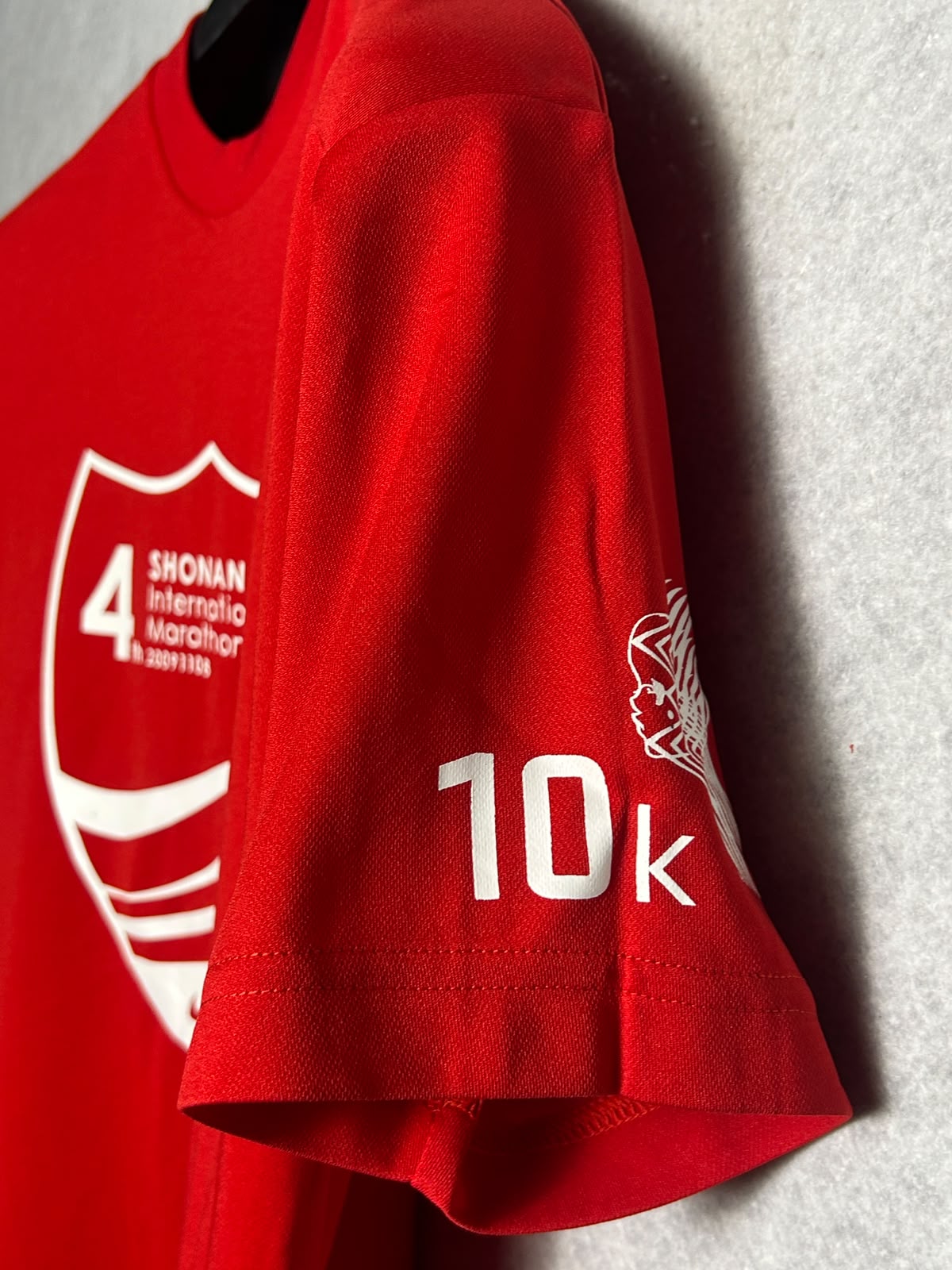 Nike Big Logo Shonan International Marathon Red Round Neck - Medium