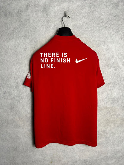 Nike Big Logo Shonan International Marathon Red Round Neck - Medium