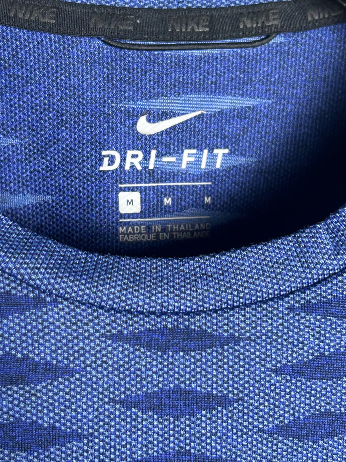 Nike Dri Fit Blue Round Neck - Medium