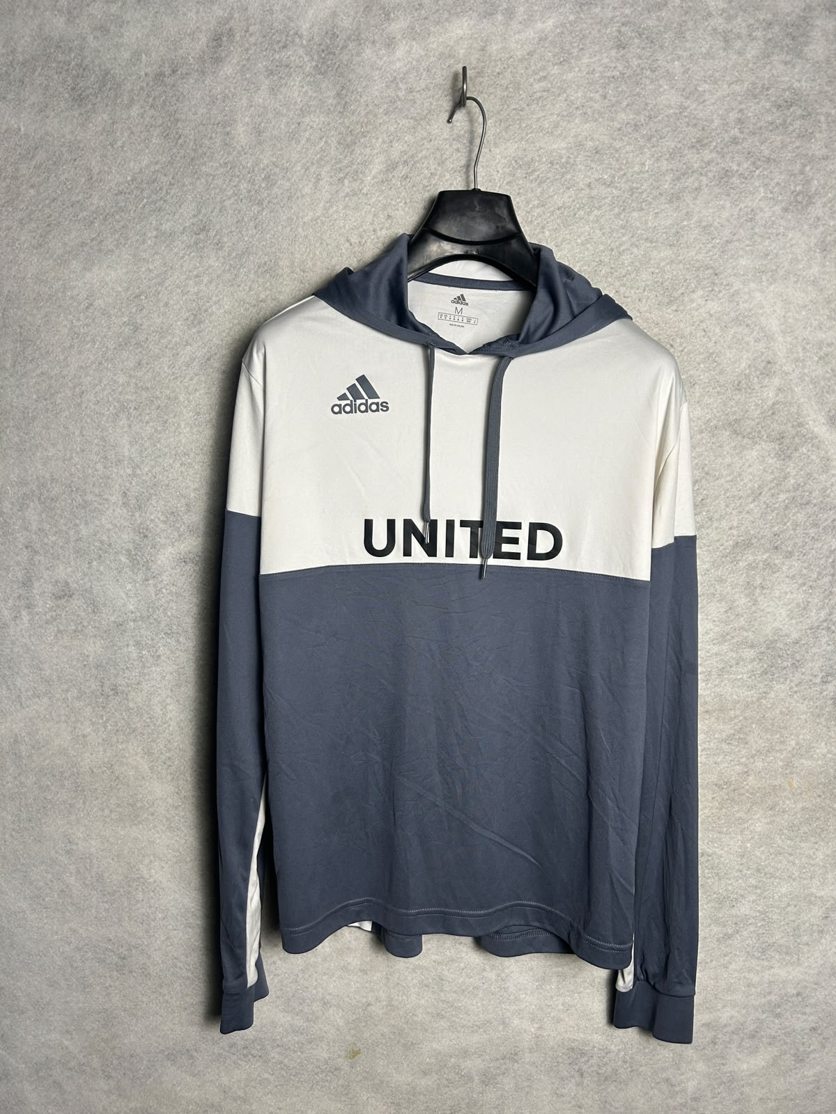 Adidas United Big Logo White And Blue Full Sleeves - Medium