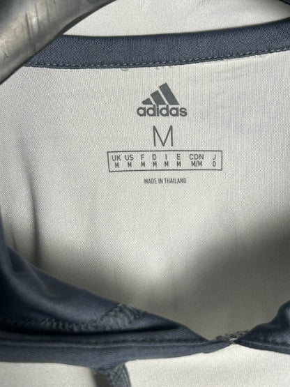 Adidas United Big Logo White And Blue Full Sleeves - Medium