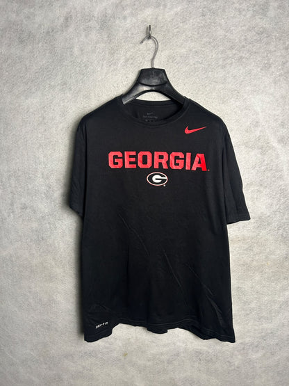The Nike Tee Georgia Big Logo Black Round Neck - XXL