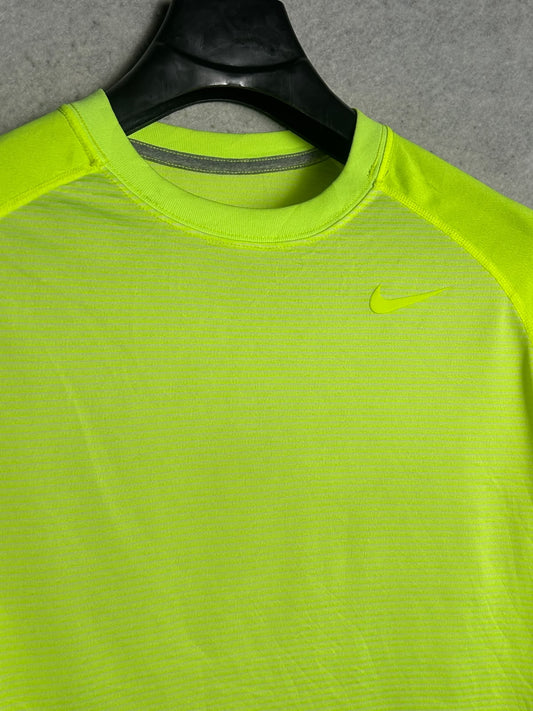 Nike Dri Fit Neon Full Sleeves Round Neck - Medium
