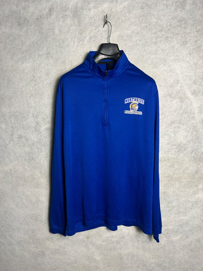 Adidas North Side Logo Blue Half Zip Full Sleeves - XL