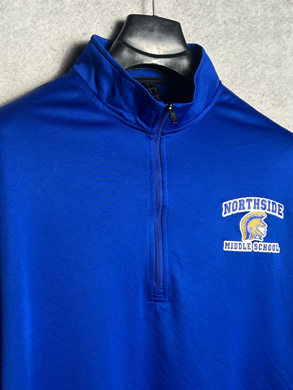 Adidas North Side Logo Blue Half Zip Full Sleeves - XL