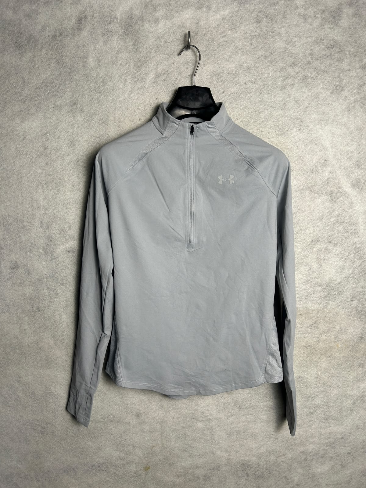 Under Armour Grey Half Zip Full Sleeves - Small