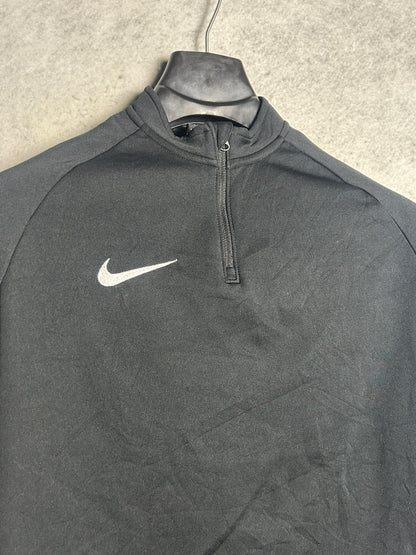 Nike Dri Fit Black Half Zip Full Sleeves - Large