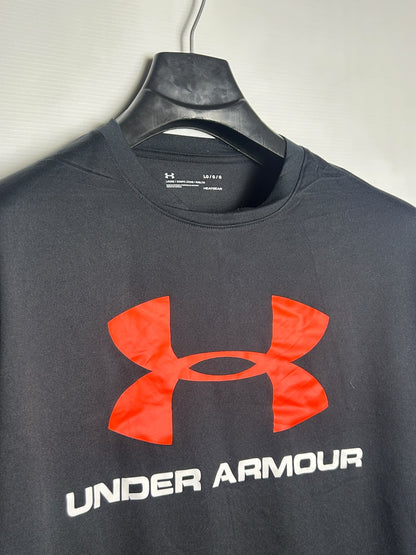 Under Armour Heat Gear Big Logo Black Round Neck - LG
