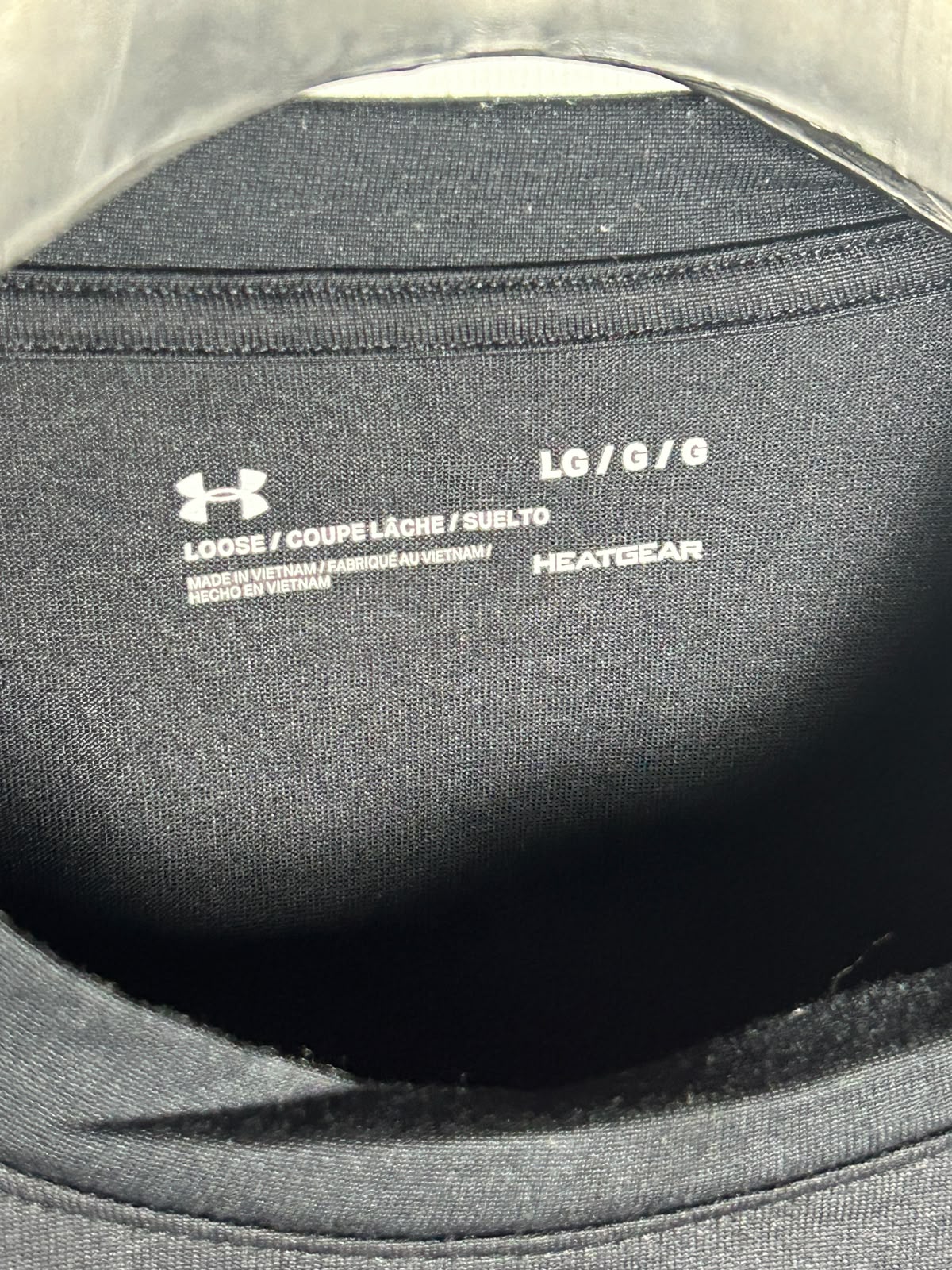 Under Armour Heat Gear Big Logo Black Round Neck - LG