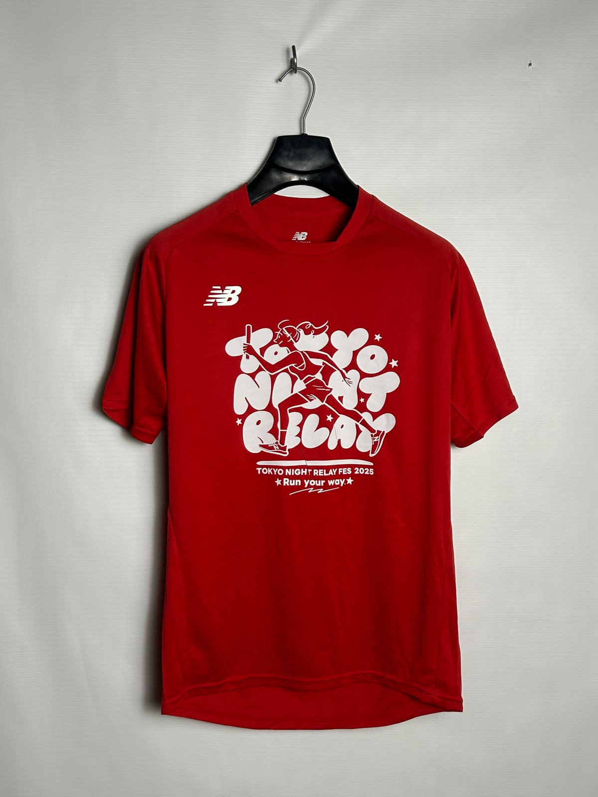 New Balance Big Logo Red Round Neck - Large