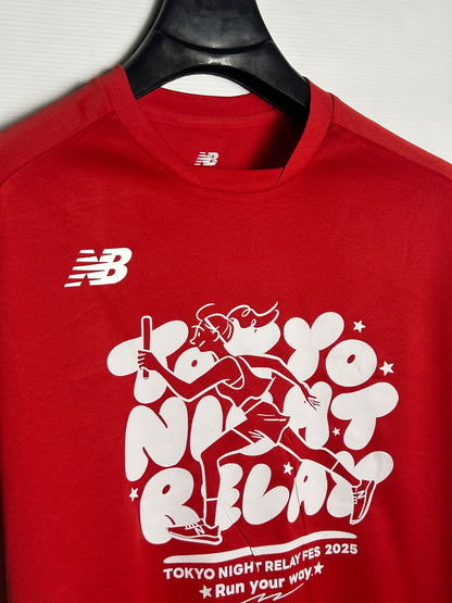 New Balance Big Logo Red Round Neck - Large
