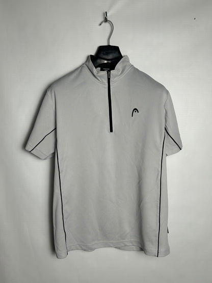 Head Half Zip Grey Mock Neck - Large
