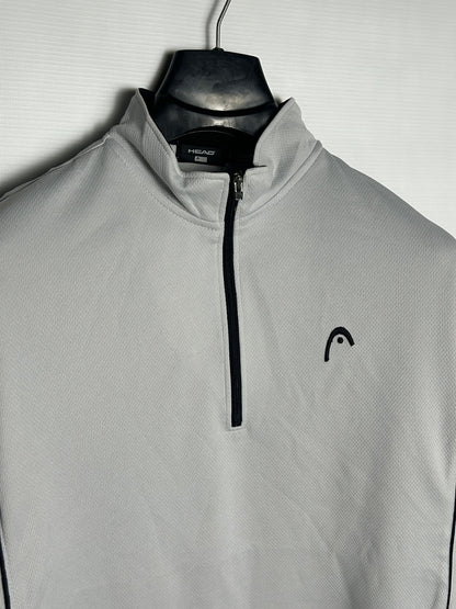 Head Half Zip Grey Mock Neck - Large