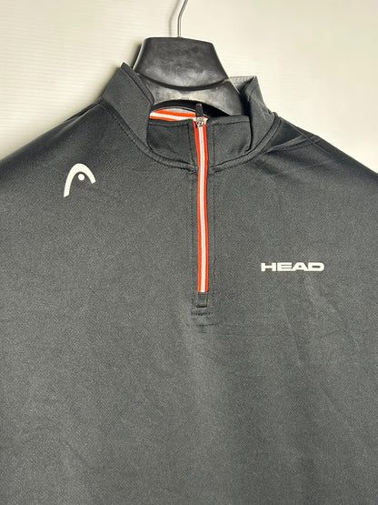 Head Half Zip Mock Neck Black - Medium