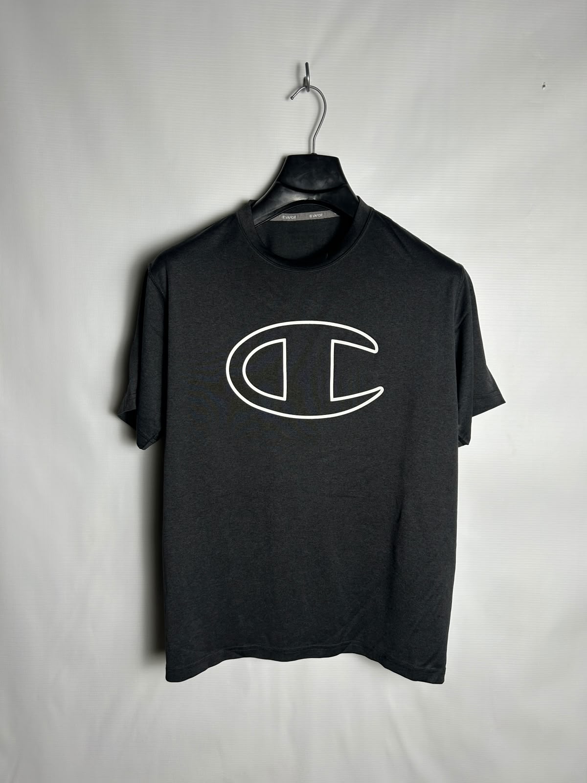 Champion Big Logo Black Round Neck - Large
