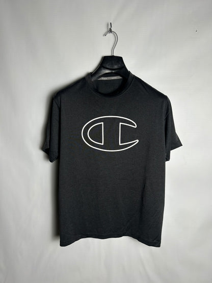 Champion Big Logo Black Round Neck - Large