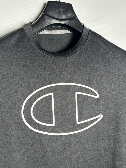 Champion Big Logo Black Round Neck - Large