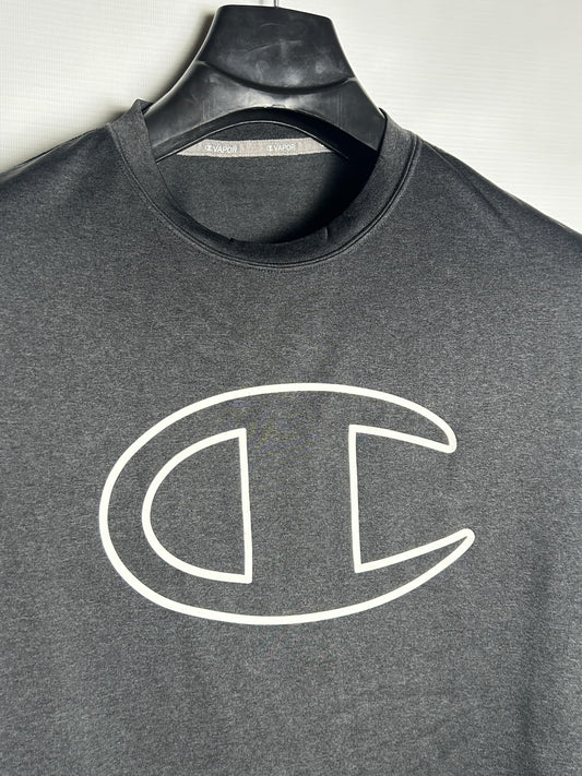 Champion Big Logo Black Round Neck - Large