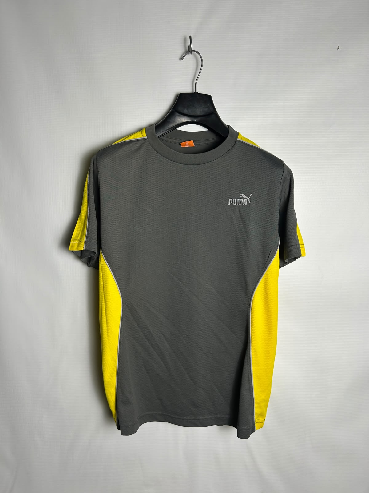 Puma Grey Yellow Round Neck - Large