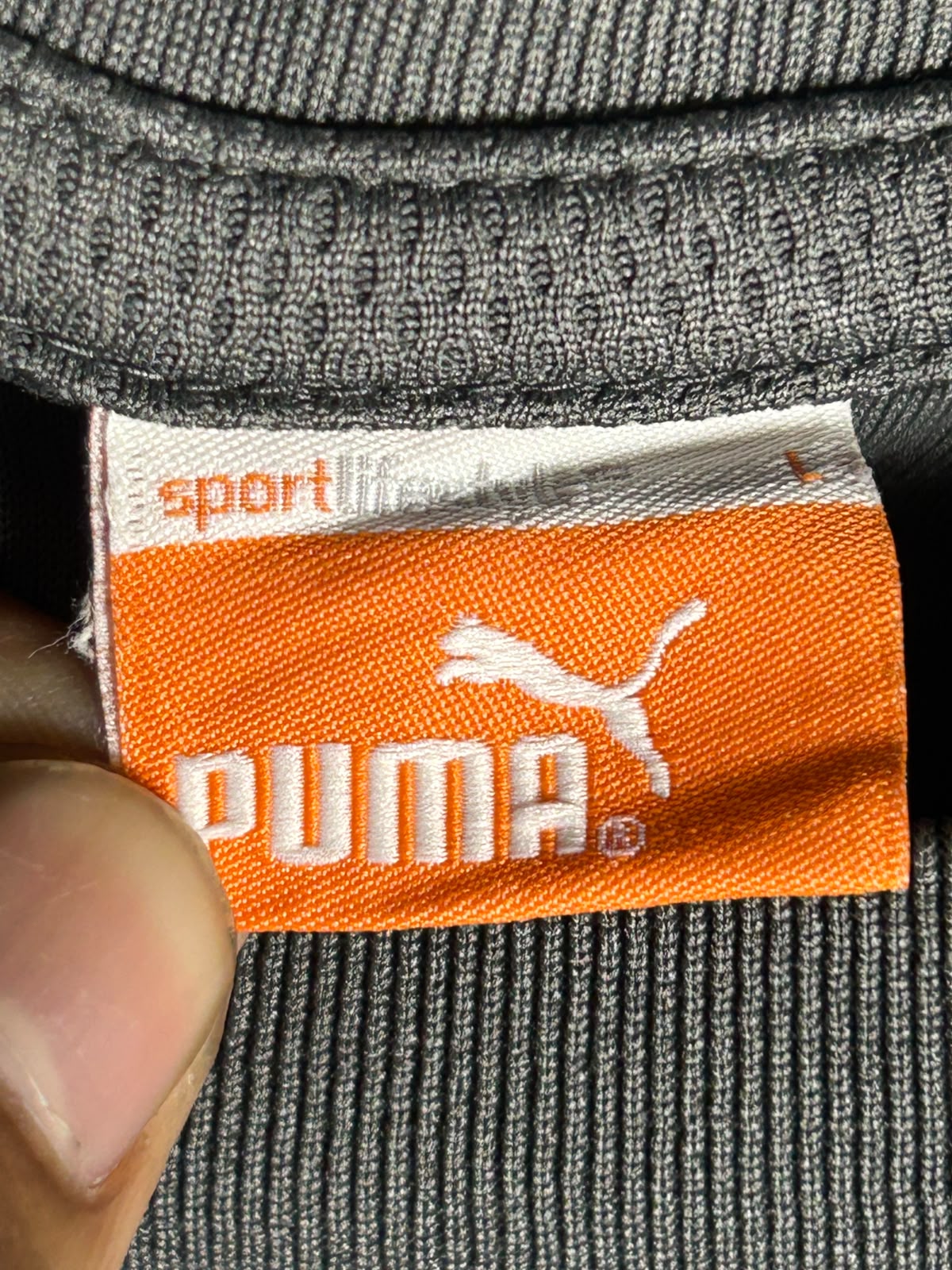 Puma Grey Yellow Round Neck - Large