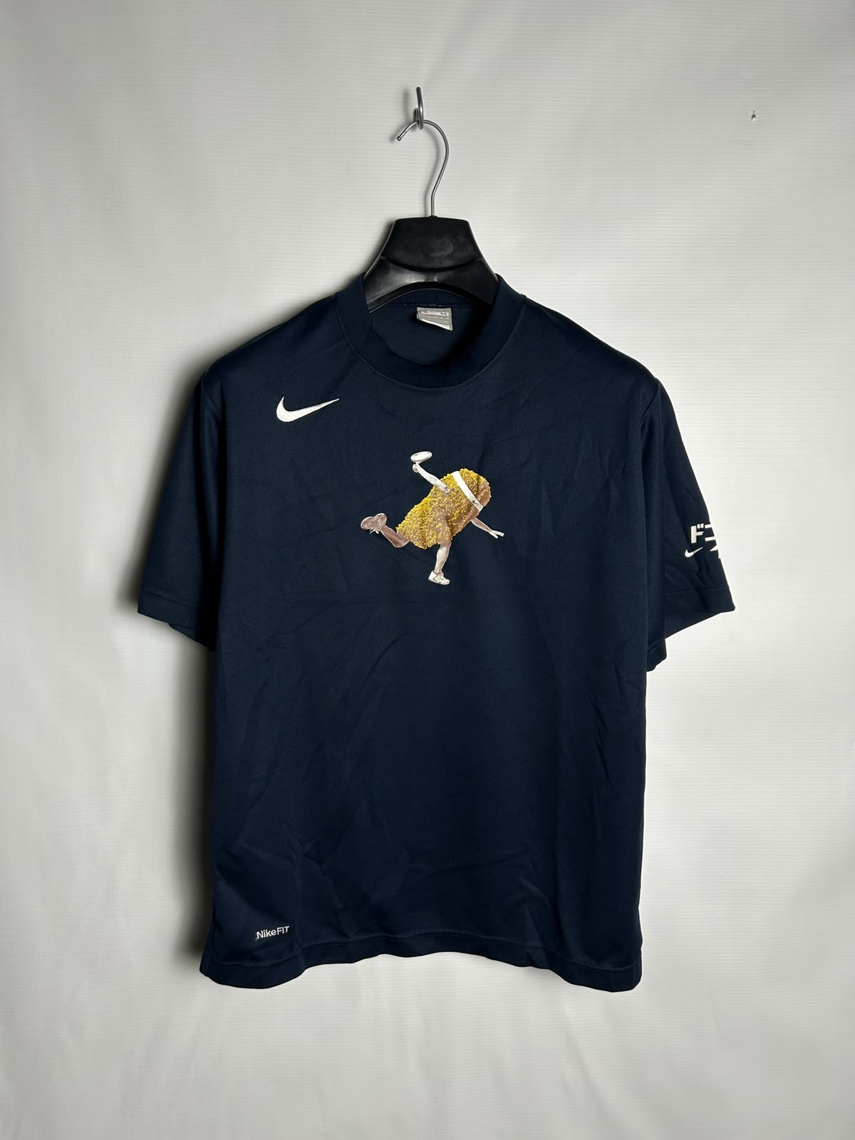 Nike Fit Dry Big Logo Blue Round Neck - Medium
