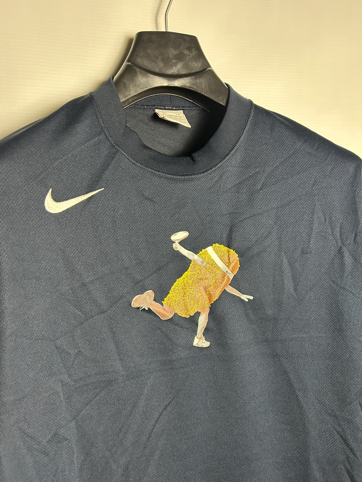 Nike Fit Dry Big Logo Blue Round Neck - Medium