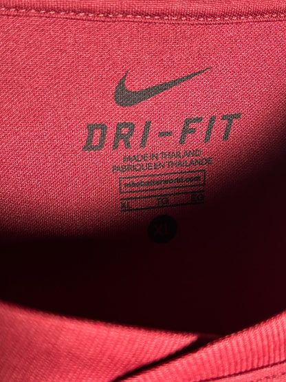 Nike Dri Fit Big Logo Red Round Neck - XL