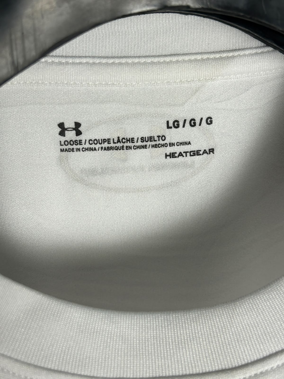 Under Armour Heat Gear Big Logo White Round Neck - LG