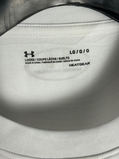 Under Armour Heat Gear Big Logo White Round Neck - LG