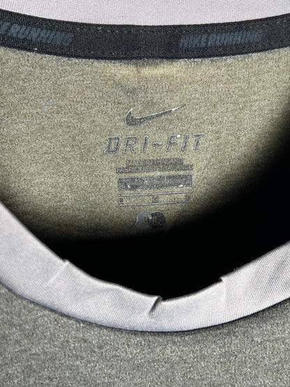 Nike Dri Fit Army Green Round Neck - Large