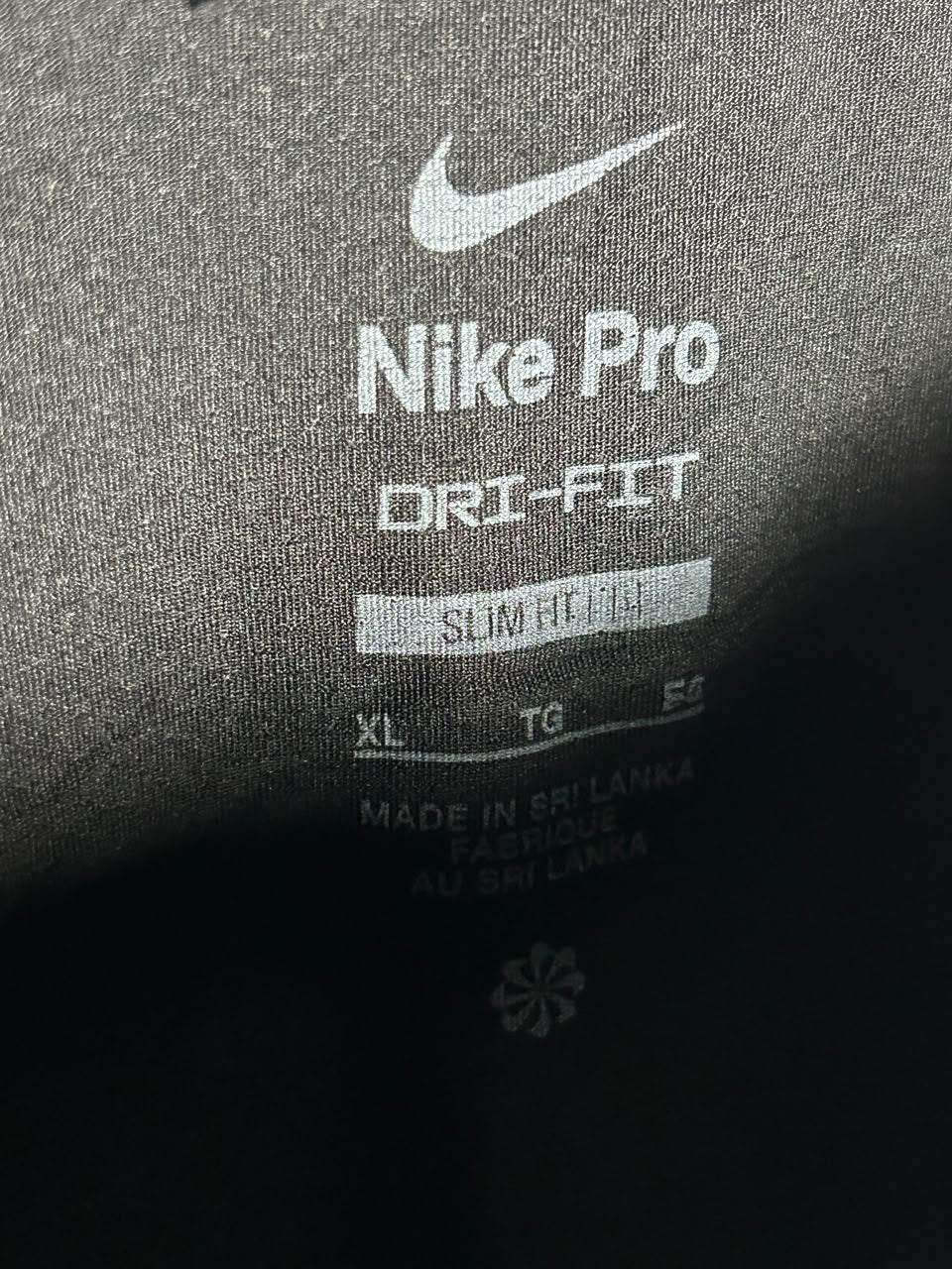 Nike Pro Dri Fit Full Sleeves Round Neck Black Slim Fit - XL