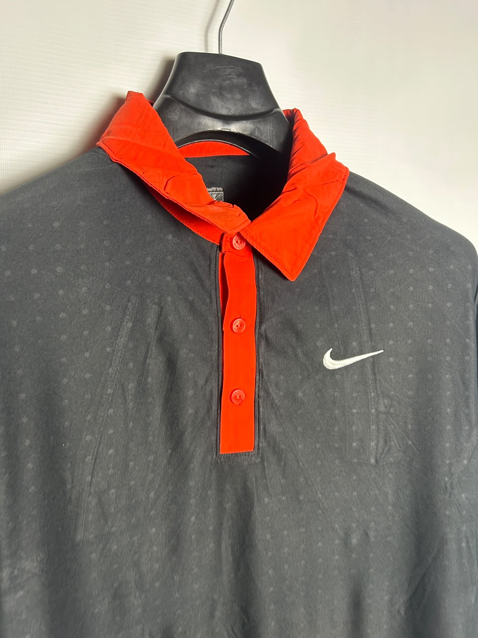 Nike Fit Dry Black With Orange Polo - Medium