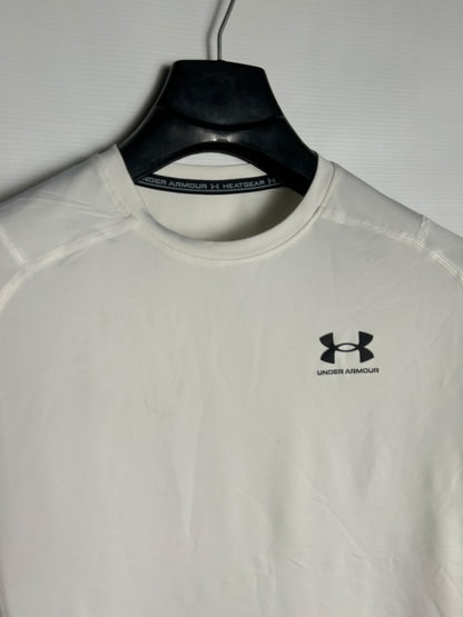 Under Armour Heat Gear White Round Neck - Large