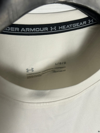 Under Armour Heat Gear White Round Neck - Large