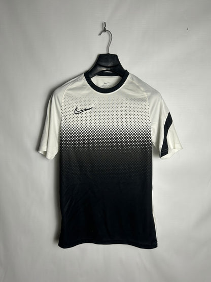 Nike Dri Fit White And Black Round Neck - Small