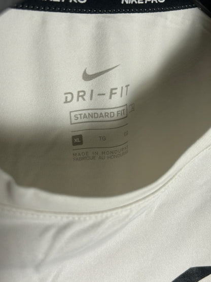 Nike Big Logo Dri Fit White Round Neck - XL