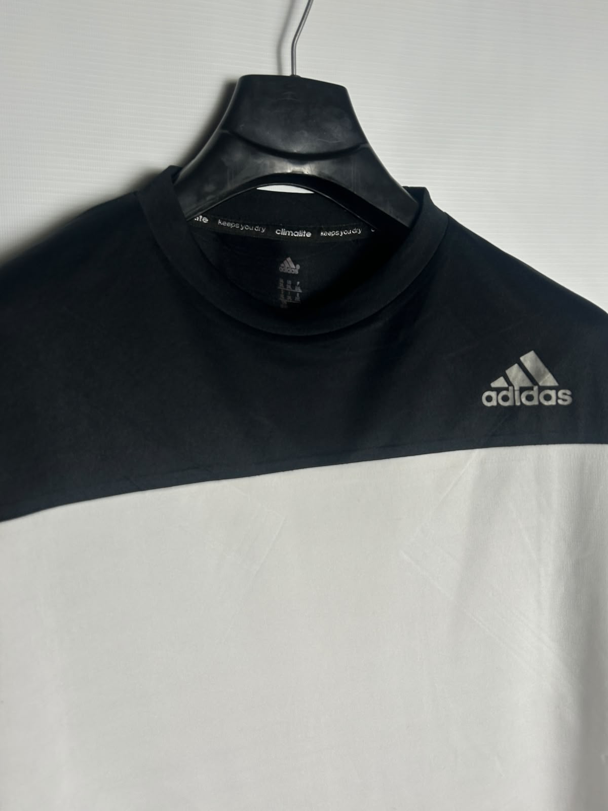 Adidas Climalite Black And White Round Neck - 2XL