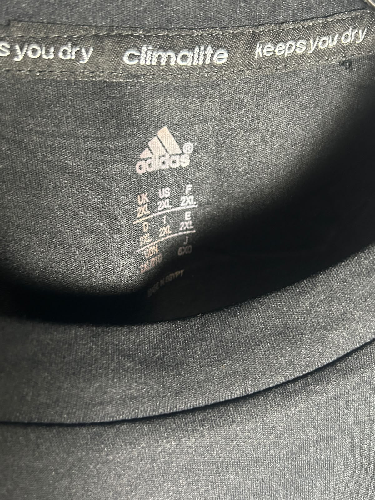 Adidas Climalite Black And White Round Neck - 2XL