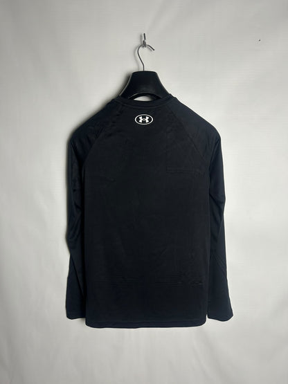 Under Armour Black Big Logo Full Sleeves Round Neck - YLG