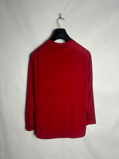 Nike Dri Fit Big Logo Red Round Neck Full Sleeves - XL