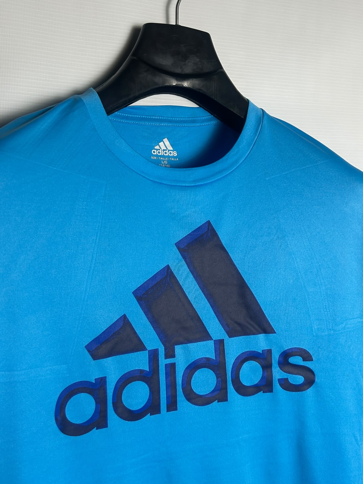 Adidas Big Logo Blue Round Neck - Large