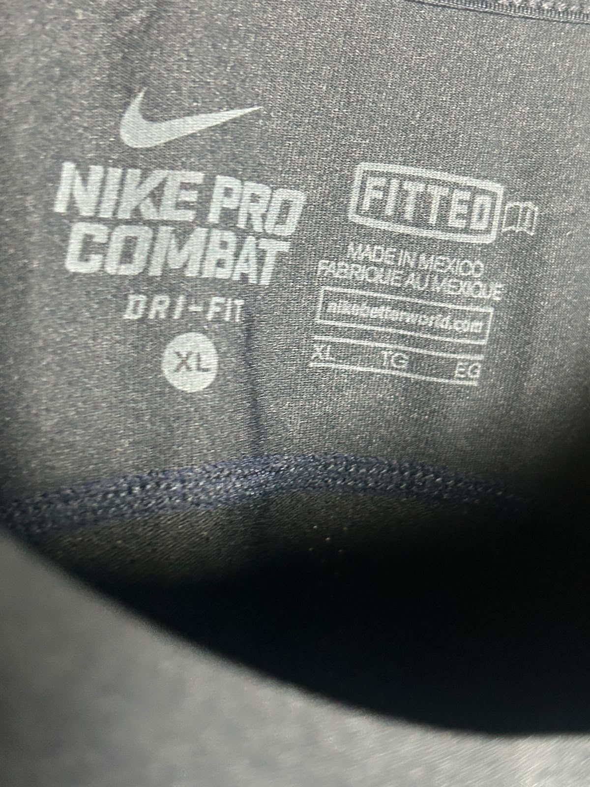 Nike Pro Combat Dri Fit Full Sleeves Round Neck - XL