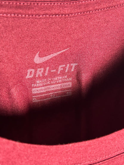 Nike Dri Fit Big Logo Red Round Neck - XL
