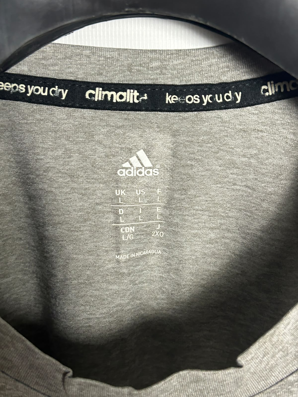Adidas Climalite Grey Round Neck - Large